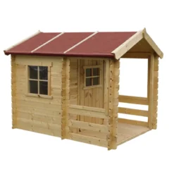 Casetta per Bambini Timbela con Veranda da Giardino in Legno di Pino