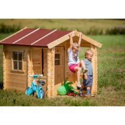 Casetta per Bambini Timbela con Veranda da Giardino in Legno di Pino