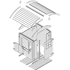 Casetta per Bambini Timbela in Legno Assemblabile da Esterno e Giardino