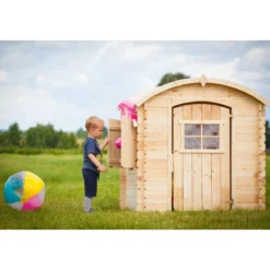 Casetta per Bambini Timbela in Legno Assemblabile da Esterno e Giardino