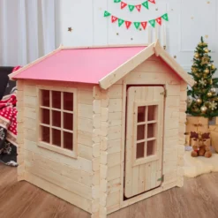 Casetta per Bambini Timbela per Gioco all'Aperto con Tetto Colorato Rosa