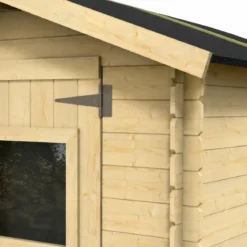 Casetta per Giardino Legno Naturale Block House 146x146 cm Tetto OSB3
