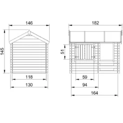 Casetta Timbela per Bambini in Legno con Veranda da Esterno e Giardino