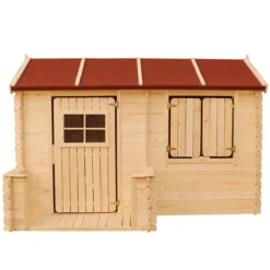 Casetta Timbela per Bambini in Legno Grande con Finestre da Giardino
