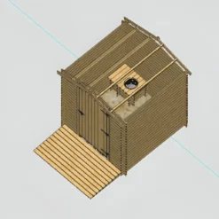 Casetta WC a Secco Legno Abete Persone con Mobilità Ridotta 210x221 cm