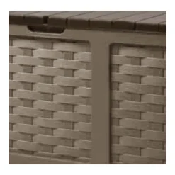 Cassapanca Baule in Plastica Rattan Marrone 157,5 x 75 x 63,5 cm