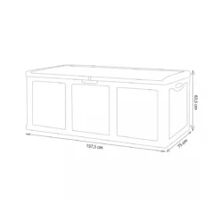 Cassapanca Baule in Plastica Rattan Marrone 157,5 x 75 x 63,5 cm