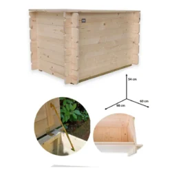 Cassapanca Contenitore Baule in Legno 100 cm Multiuso con Coperchio