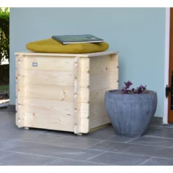 Cassapanca in Legno 60x60 Contenitore Baule Multiuso con Coperchio