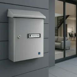 Cassetta Postale Acciaio Inox Tetto Apribile per Riviste Esterno