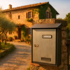 Cassetta Postale Acciaio Inox da Esterno con Tetto Parapioggia