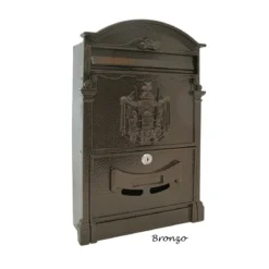 Cassetta Postale Bronzo da Esterno Decorata in Alluminio con Serratura