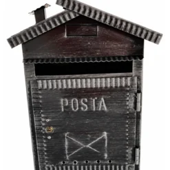 Cassetta Postale in Ferro Battuto Nero da Esterno Modello Casetta