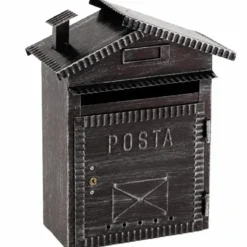 Cassetta Postale in Ferro Battuto Nero da Esterno Modello Casetta