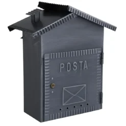 Cassetta Postale in Ferro Battuto Nero per Esterni con Retro Apertura