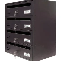 Cassetta Postale 4 Moduli Orizzontali da Interno Grigio Formato Rivista
