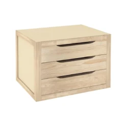 Cassettiera 3 Cassetti 40 in Legno Pino Mobile Moderno Soggiorno Comodino Camera