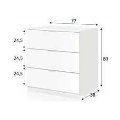 Cassettiera 3 Cassetti 80 Rovere Como in Legno Camera da Letto Mobile Soggiorno
