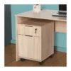 Cassettiera Cassetto con Chiave Ruote Rovere Legno per Ufficio Scrivania Tavolo