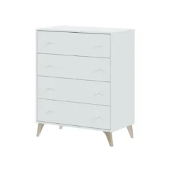Cassettiera Como Bianco 4 Cassetti Cassettone Camera Letto Cameretta Settimino
