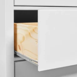 Cassettiera Credenza da Cucina 4 Cassetti in Legno Bianco Moderna