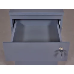 Cassettiera da Scrivania Ufficio Cameretta Grigia con Cassetto Ruote