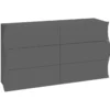 Cassettiera Madia con 6 Cassetti 150 cm in Legno Antracite Opaco
