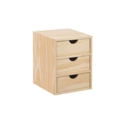 Cassettiera Mini 3 Cassetti 21X20x28 cm in Legno