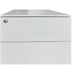 Cassettiera Ufficio 3 Cassetti in Metallo Grigio Chiaro con Serratura
