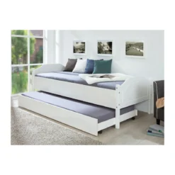 Cassettone Sotto Letto Divano 90x200 Bianco Singolo Estraibile Cameretta Legno