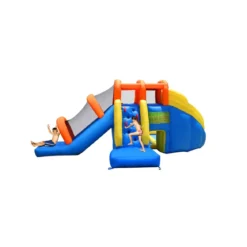 Castelli Gonfiabili per Bambini Acquatico 3 Scivoli Canestro Vasca Giochi Acqua