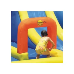 Castelli Gonfiabili per Bambini Acquatico 3 Scivoli Canestro Vasca Giochi Acqua