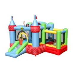 Castello Gonfiabile per Bambini con Motore Saltarello Scivolo Palline