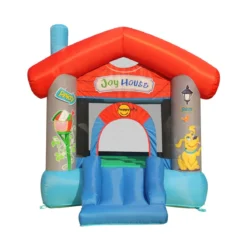 Castello Gonfiabile per Bambini Tappeto con Scivolo Feste Compleanno Motore Aria