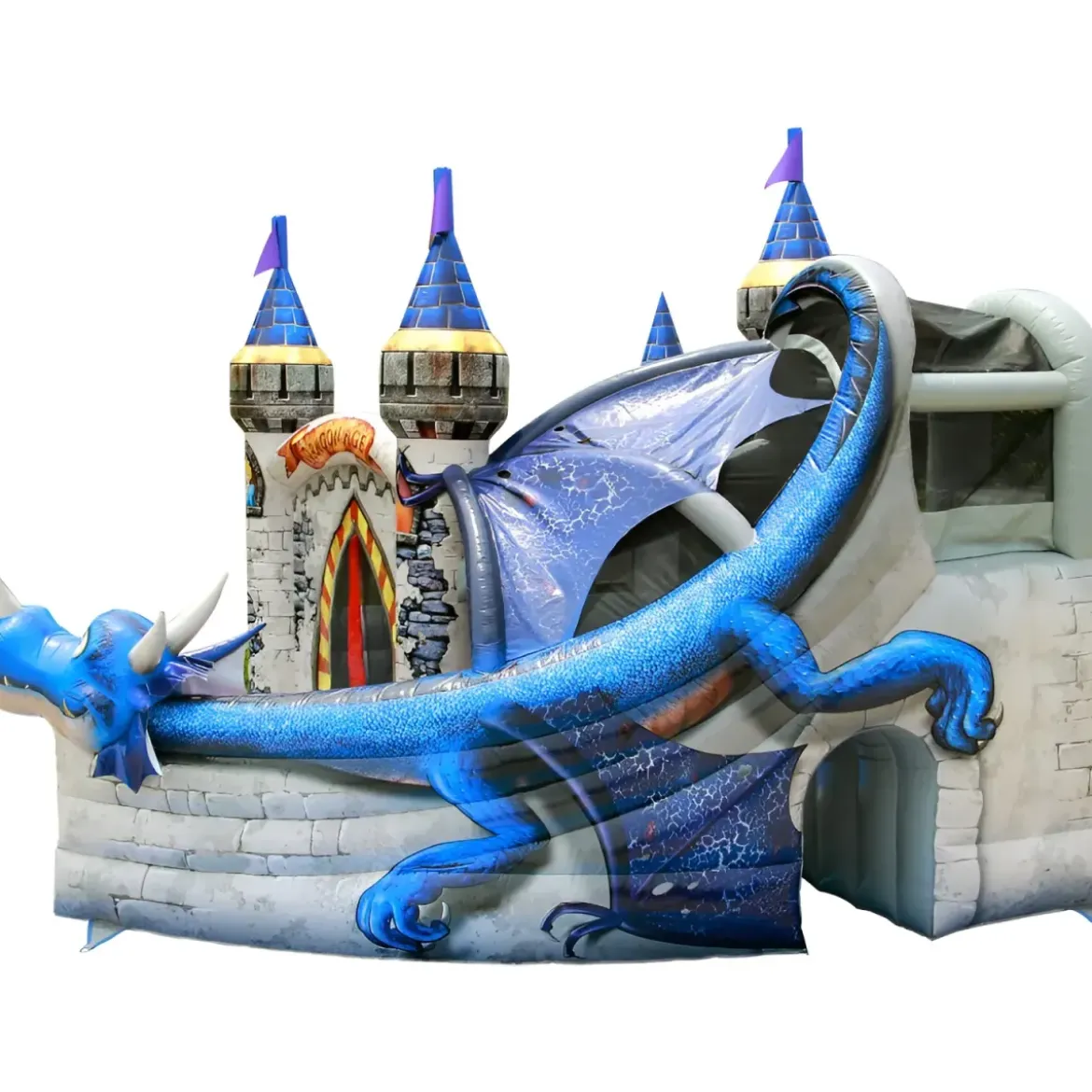 Castello Gonfiabile per Bambini Drago con Scivolo Professionale