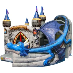 Castello Gonfiabile per Bambini Drago con Scivolo Professionale