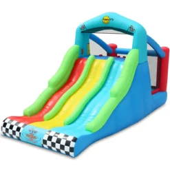 Castello Gonfiabile per Bambini da Esterno Triplo Scivolo e Arrampicata
