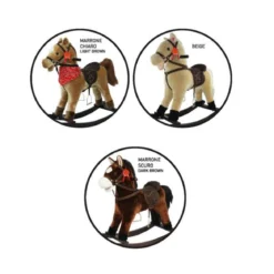 Cavallo a Dondolo con Suoni Animale Cavalcabile in Legno per Bambini Vintage