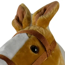 Cavallo Hobby Horse per Bambini Marrone con Asta Smontabile e Suoni