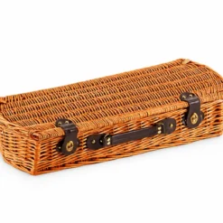 Cesto Barbecue con Set 5 Utensili Valigetta in Vimini per Picnic