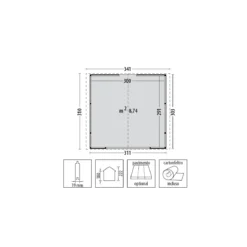Chiosco Casetta in Legno 310x300 a Pannelli 19 mm Capanno da Giardino Spiaggia