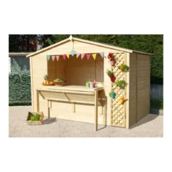 Chiosco Casetta in Legno 310x300 a Pannelli 19 mm Capanno da Giardino Spiaggia