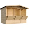 Chiosco con 3 Finestre Casetta in Legno 3x2 a Pannelli da Spiaggia Bar