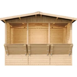 Chiosco con 3 Finestre Casetta in Legno 3x2 a Pannelli da Spiaggia Bar