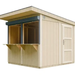 Chiosco in Legno Grezzo 2x2 m a Pannelli LP SmartSide Mercatini Fiere