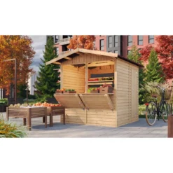Chiosco in Legno 2x2 Bar da Spiaggia Giardino Casetta Finestra Basculante