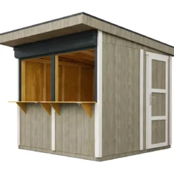 Chiosco in Legno 2x2 m Grigio a Pannelli LP SmartSide Fiere Mercatini