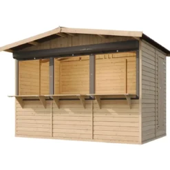 Chiosco in Legno 3x2 m Mercatini Fiere Bar a Pannelli in Pino Nordico