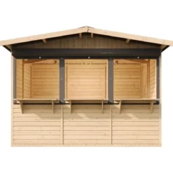 Chiosco in Legno 3x2 m Mercatini Fiere Bar a Pannelli in Pino Nordico