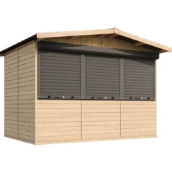 Chiosco in Legno 3x2 m Mercatini Fiere Bar a Pannelli in Pino Nordico